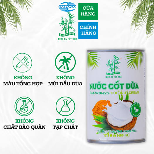 Nước Cốt Dừa Ba Cây Tre Cream Béo 20-22% 400ml