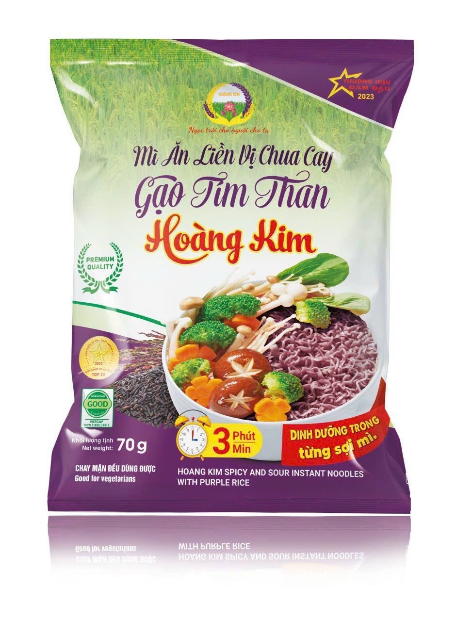 Mì ăn liền vị chua cay gạo tím than – 15 gói/thùng (70gr/gói)
