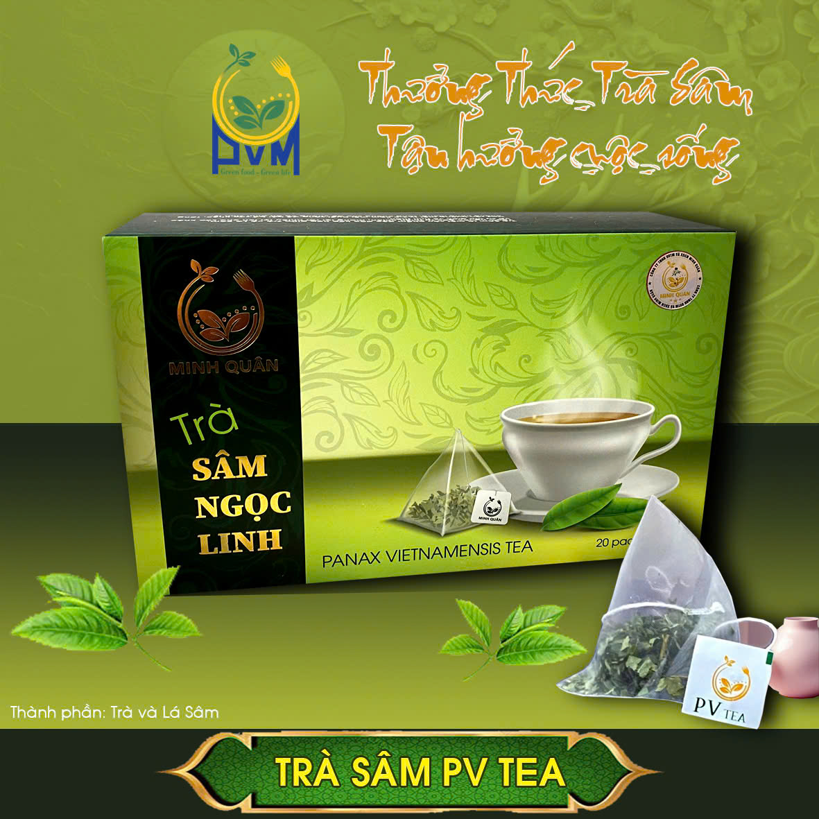 Trà sâm Ngọc Linh (xanh)