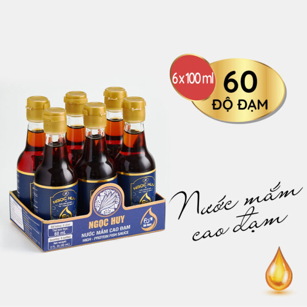 Nước Mắm Ngọc Huy | 60 độ đạm | 60 mL | Lốc 6 chai